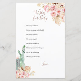 Boho Kaktus Rosa Blommor Önskningar för Baby Lek
