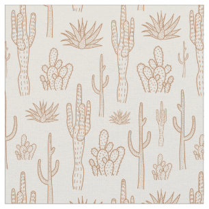 Boho Kaktus Västra Södra Öken Varm Neutral Tyg