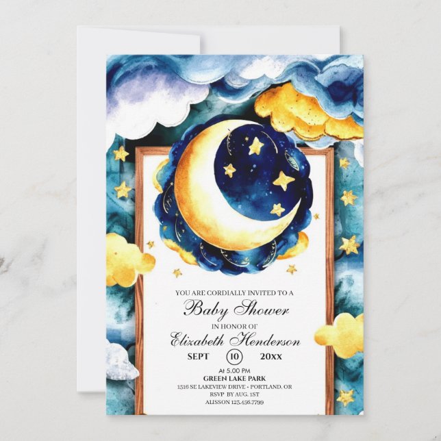 Boho kanchanted Celestial Baby Shower Inbjudningar (Framsida)