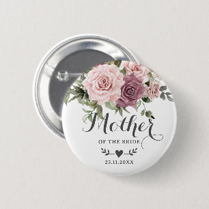 Boho Kanel Rosé Blush Rosa Blommig Bröllopskväll Knapp