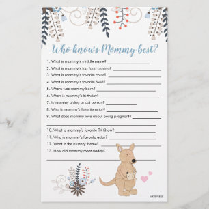 Boho Kangaroo Boy Shower som känner till Mamma Gam