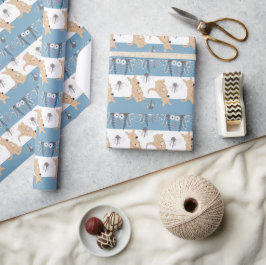 Boho Kangaroo Boy Shower Wrapping Papper Presentpapper