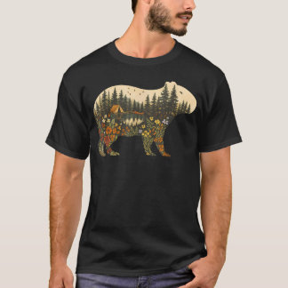Boho Kapybara Växter Skog Natur Vildblomma T Shirt