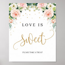 Boho kärlek är ett sött tecken på blommigt i rosa poster