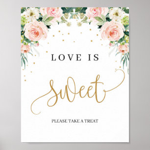 Boho kärlek är ett sött tecken på blommigt i rosa poster