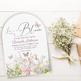 Boho Kärlek i Möhippan Boom Wildblomma Bow Inbjudningar