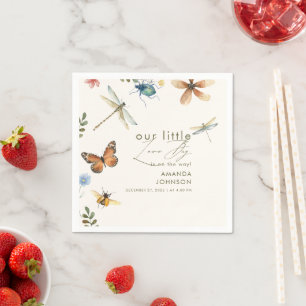 Boho Kärlek Kryp Insekter dragonfly-babydusch för  Pappersservett