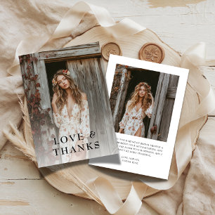 Boho kärlek & tack Bröllopsdusch Foto Kort