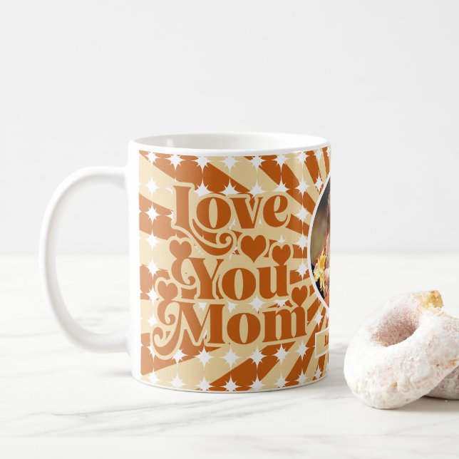 Boho Kärlek You Mamma Personlig Photo Mors dag Kaffemugg (Med munk)