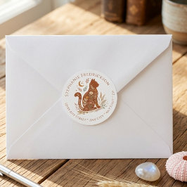 Boho Katt Adressetiketter – Kattmamma Present Runt Klistermärke