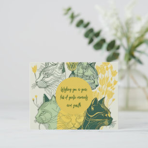 Boho kattälskare födelsedag vykort