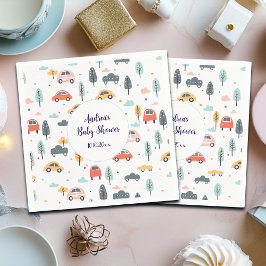 Boho Kids Cars, Träd & Clouds Mönster Baby Shower Pappersservett