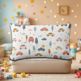Boho Kids Cars, Träd & Clouds Mönster Lumbarkudde