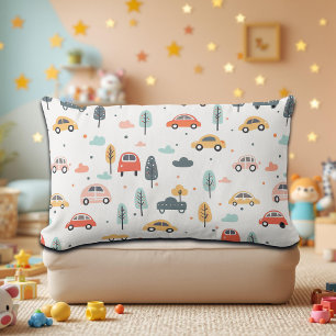 Boho Kids Cars, Träd & Clouds Mönster Lumbarkudde