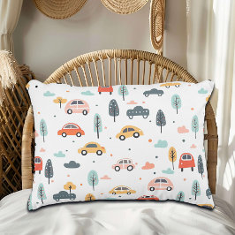 Boho Kids Cars, Träd & Clouds Mönster Prydnadskudde