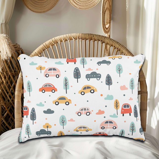 Boho Kids Cars, Träd & Clouds Mönster Prydnadskudde (Skapare uppladdad)