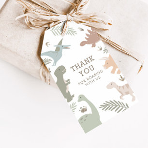 Boho Kids Dinosaur-Theme Birthday-Märkre Presentetikett