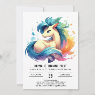 Boho Kids Horse Birthday Inbjudningar