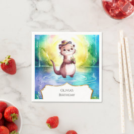 Boho Kids Otter Birthday Pappersservett