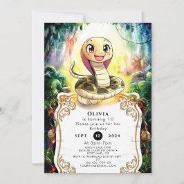 Boho Kids Snake Birthday Inbjudningar