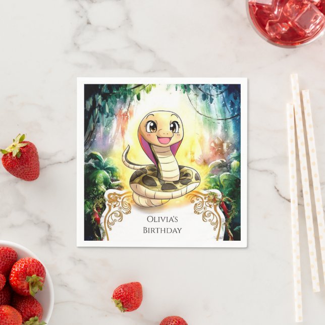 Boho Kids Snake Birthday Pappersservett (Insitu)