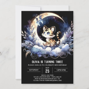 Boho Kids Tiger Birthday Inbjudningar