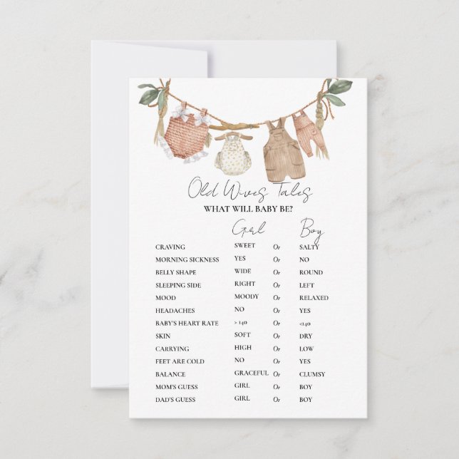 Boho-kläder Gamla kärringar berättar Baby shower s Inbjudningar (Framsida)