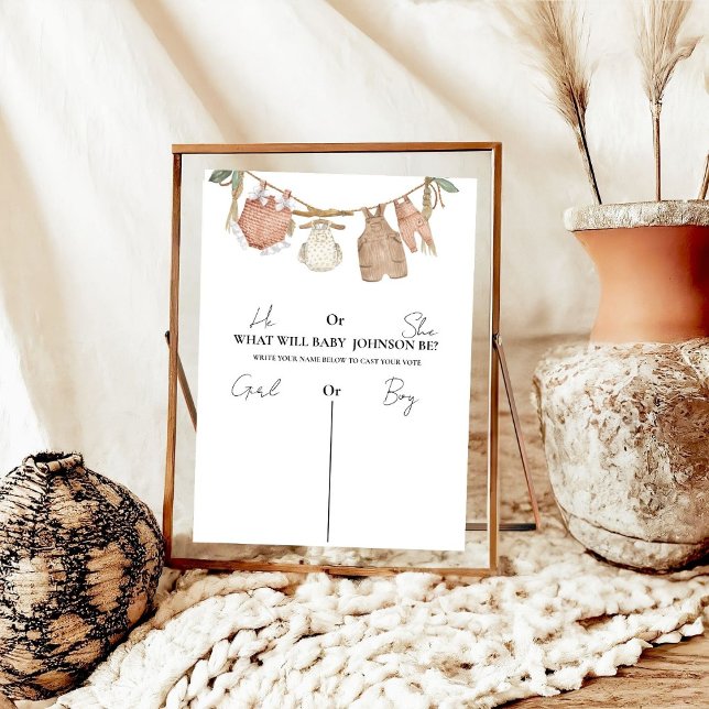 Boho kläder honom eller henne vad Baby ska signera Poster (Skapare uppladdad)