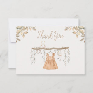 Boho Klänning Flicka Kläder Björn Baby Shower Tack Kort