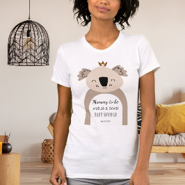 Boho Koala Mommy To Be Neutral Baby Shower T Shirt