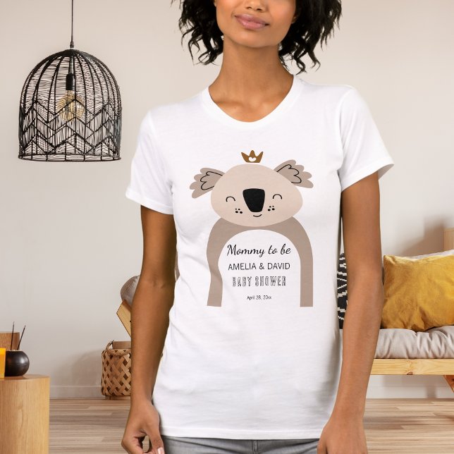 Boho Koala Mommy To Be Neutral Baby Shower T Shirt (Skapare uppladdad)
