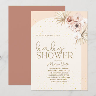 Boho Kön Neutral Baby Shower-inbjudan Inbjudningar