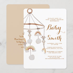 Boho Kön Neutral Nursery Baby Shower-inbjudan Inbjudningar