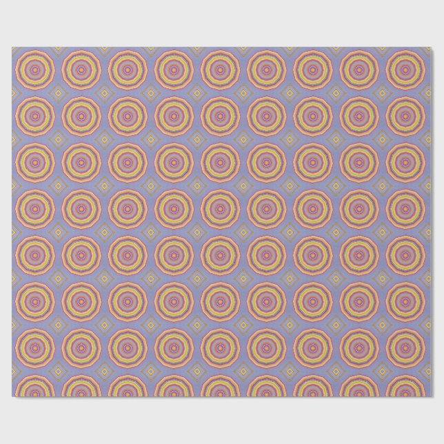 Boho Koncentriska Cirklar Mönster Inpackningspappe Presentpapper (Platt)