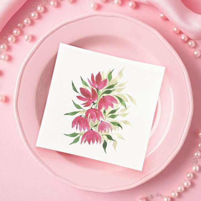 Boho konstnärliga vilda blommor akvarell pappersservett (Skapare uppladdad)