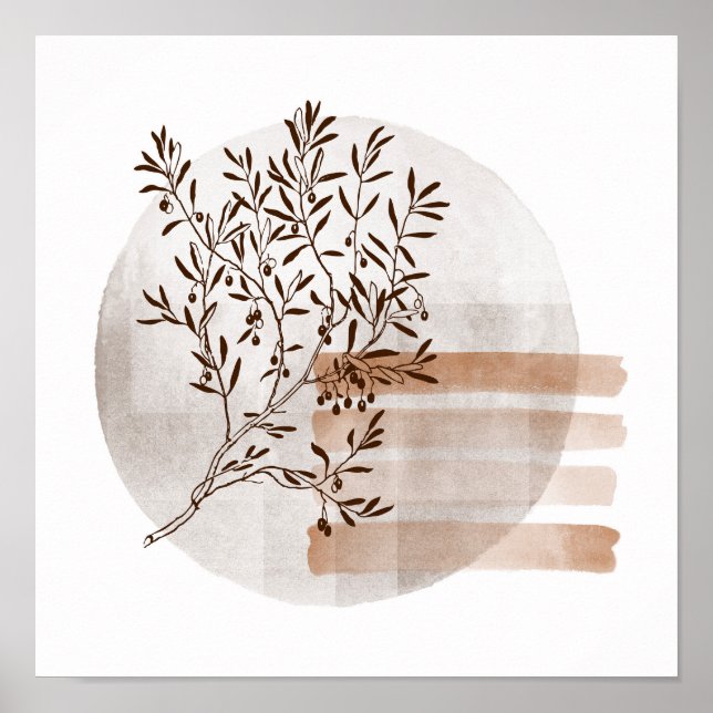 Boho konststil bladverk poster (Framsidan)