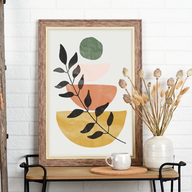 Boho konststil moderna blad poster (Skapare uppladdad)