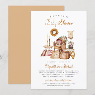 Boho kör med Terracotta Neutralt Baby Shower Inbjudningar