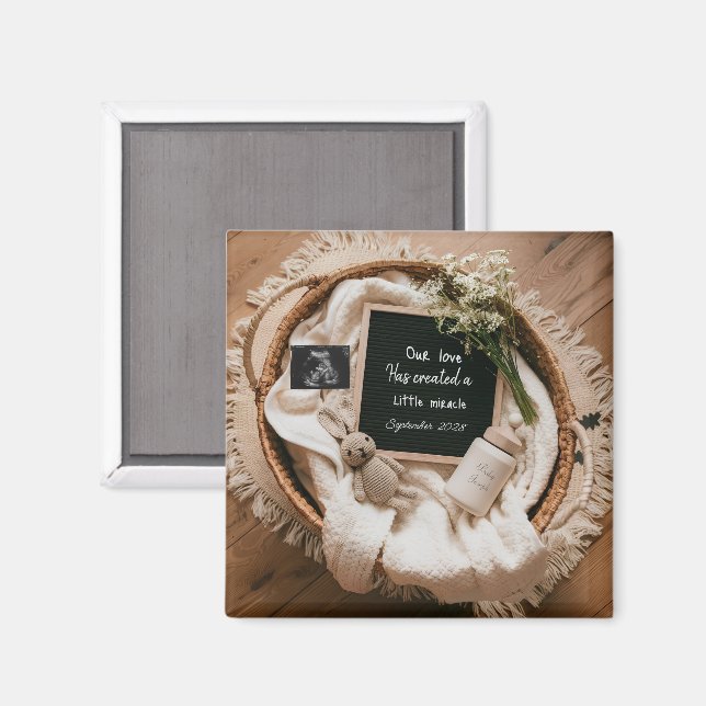 Boho korg graviditetsannonsering minnessak  magnet (Front/Back)