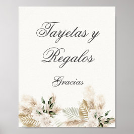 Boho-kort och spanska bröllop-tecken poster