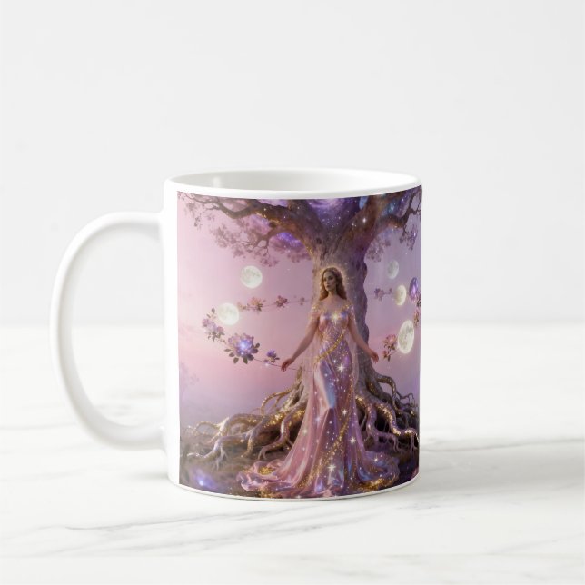 Boho Kosmisk Blomning Rosa KaffeKoppar Kvinnor Eti (Vänster)