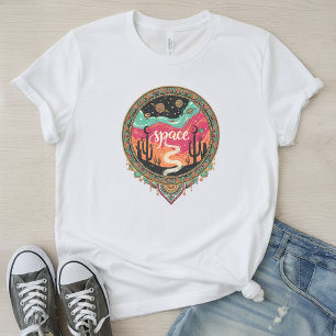 Boho Kosmisk Öken Retro T Shirt