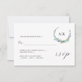 Boho-krans på vit modern bröllop RSVP-kort OSA Kort