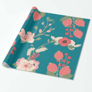 Boho krickablommigt presentpapper