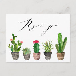 Boho krukade suckulenter och kaktus bröllop RSVP Vykort