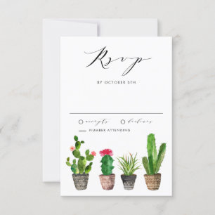 Boho krukväxter Succulents och kaktus sommarbröllo OSA Kort