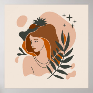 Boho Kvinna Stjärnor Poster
