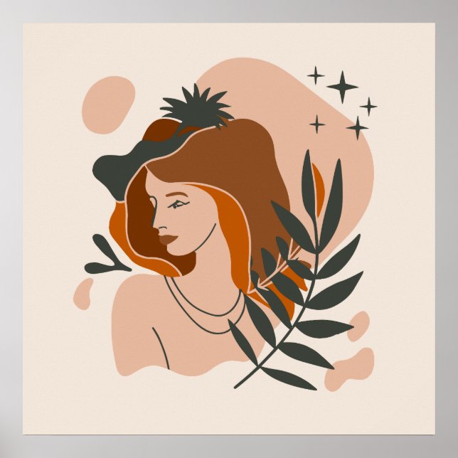 Boho Kvinna Stjärnor Poster (Framsidan)