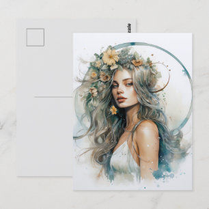 Boho-kvinna Vykort