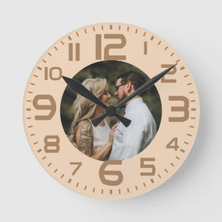 Boho Lägg till din bild Rund Klocka